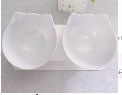 Non Slip Double Cat Bowl With Raised Stand Pet Food Cat Feeder Protect Cervical Vertebra Dog Bowl Transparent Pet Products - The Wholesale Cove