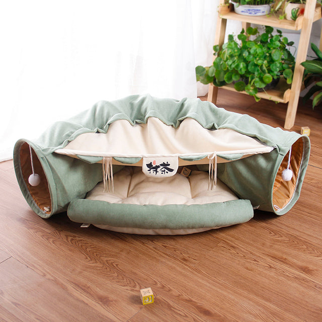 Pet Cats Tunnel Interactive Play Toy Mobile Collapsible Ferrets Rabbit Bed tunnels Indoor Toys Kitten Exercising Products - The Wholesale Cove