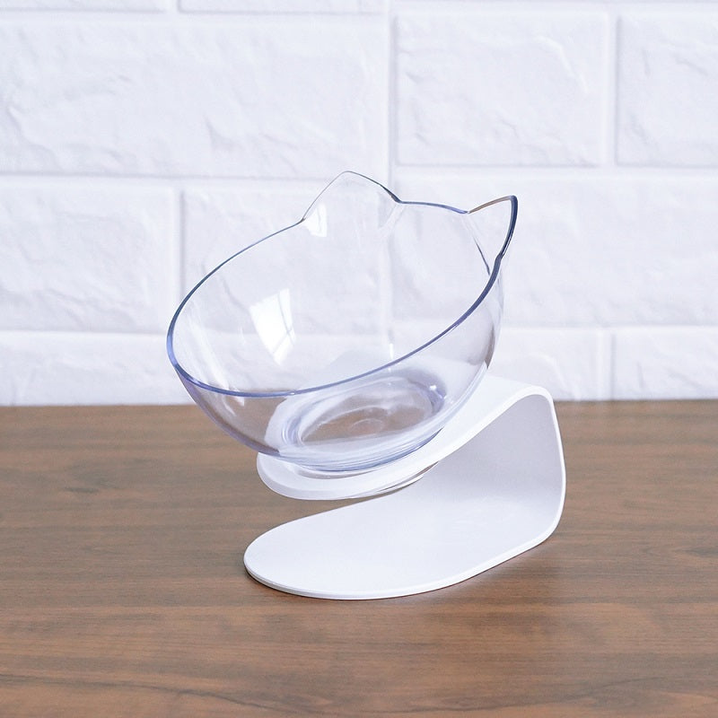 Non Slip Double Cat Bowl With Raised Stand Pet Food Cat Feeder Protect Cervical Vertebra Dog Bowl Transparent Pet Products - The Wholesale Cove