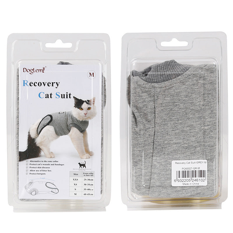 Pet Cat Recovery After Surgery Clothing Pet Wound Anti-mite Sterilization Suit pet products supplies &c - The Wholesale Cove