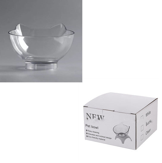 Non Slip Double Cat Bowl With Raised Stand Pet Food Cat Feeder Protect Cervical Vertebra Dog Bowl Transparent Pet Products - The Wholesale Cove