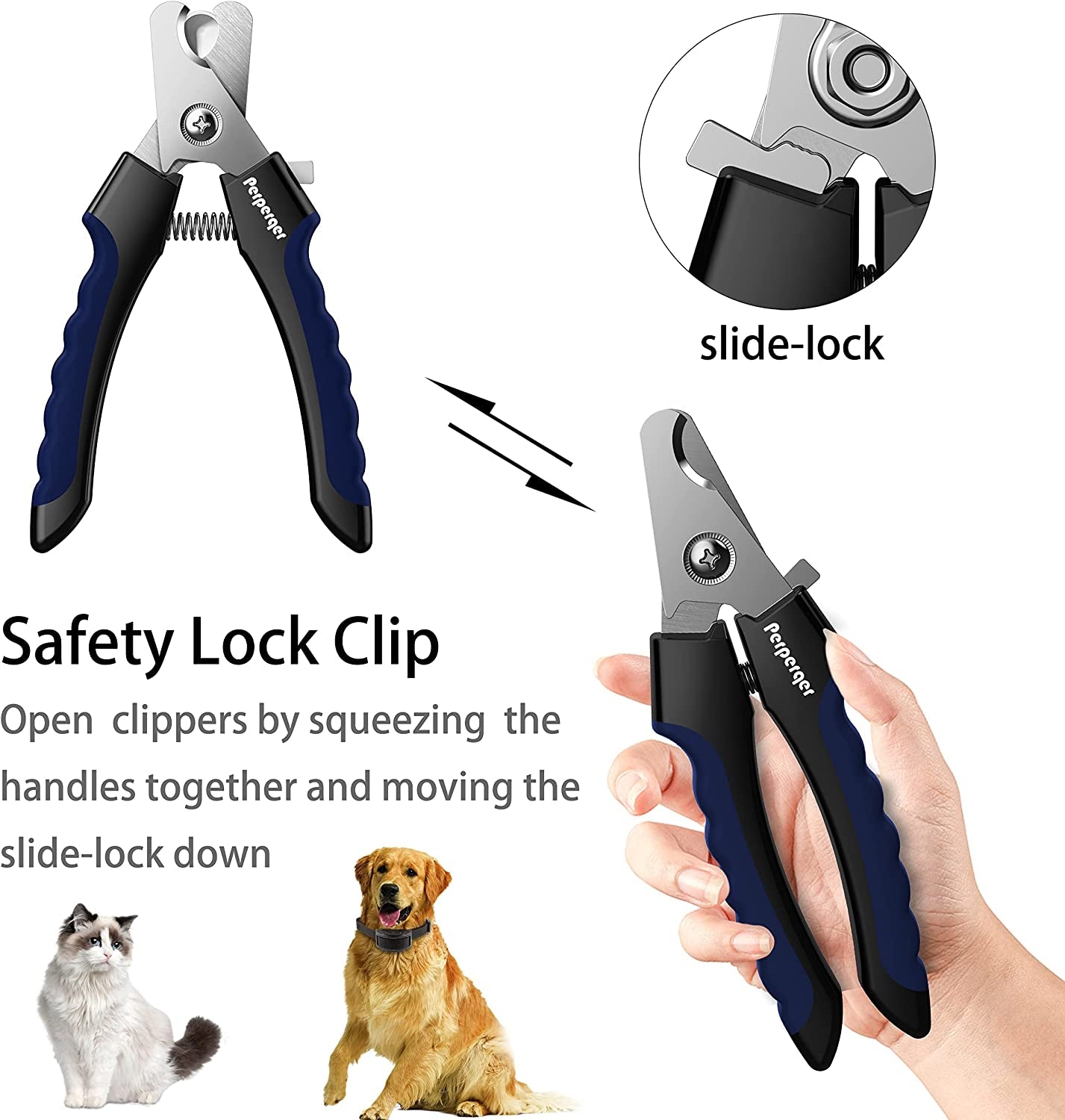 Dog Nail Clipper,Dog Nail Trimmers with Safety Guard for Small Medium Large Breed Dog & Cat to Avoid over Cutting,Professional Grooming Tool with Quick Sensor and Dog Nail File