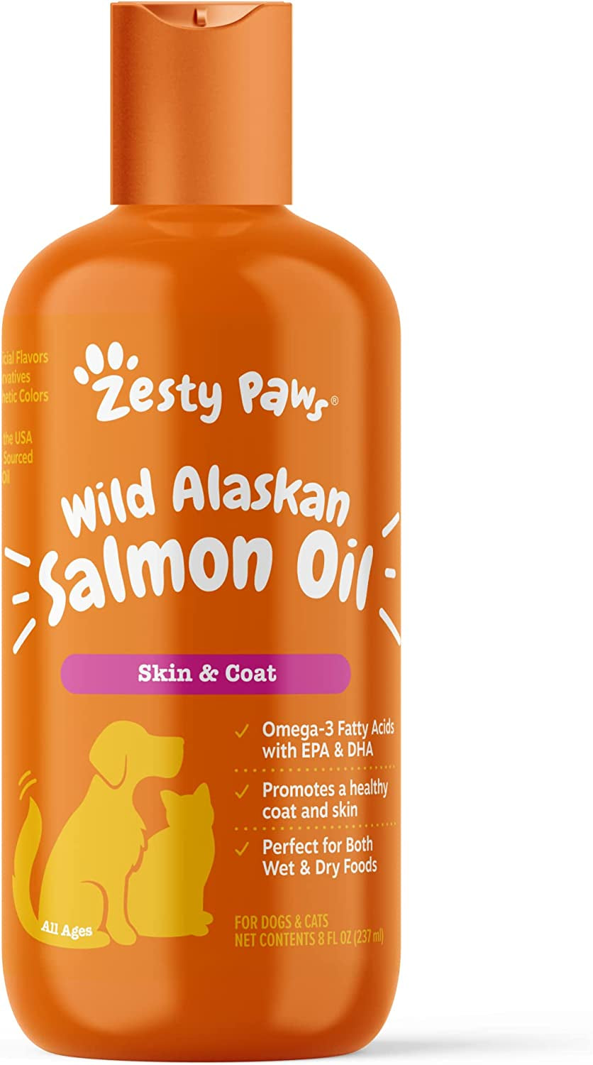 Pure Wild Alaskan Salmon Oil for Dogs & Cats - Supports Joint Function, Immune & Heart Health - Omega 3 Liquid Food Supplement for Pets - All Natural EPA + DHA Fatty Acids for Skin & Coat - 8 FL OZ