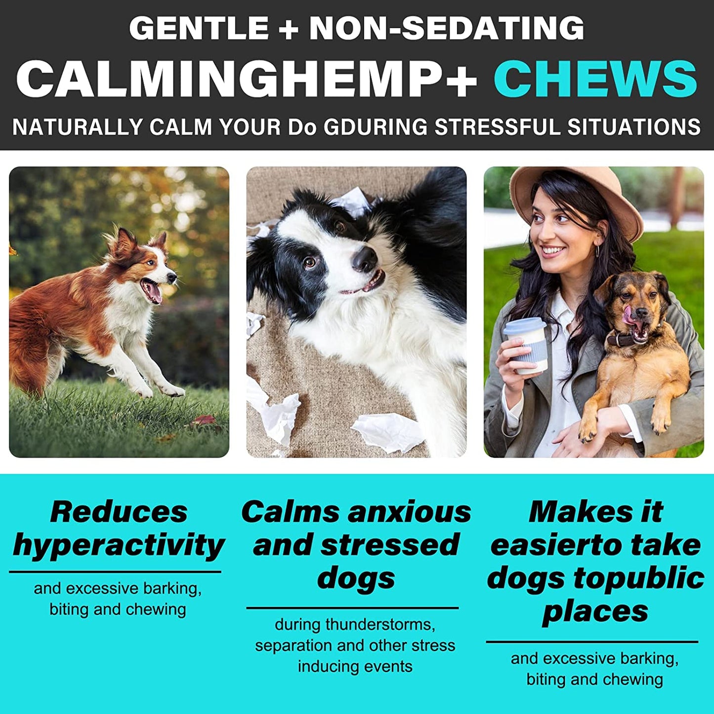 Hemp Calming Chews for Dogs 150 Count (11.6 Oz), Dog Calming Treats, Helps with Dog Anxiety, Separation, Barking, Stress Relief, Melatonin for Dogs, Sleep Calming Aid, for All Breeds & Sizes