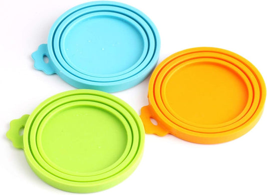 Pet Food Can Cover Silicone Can Lids for Dog and Cat Food(Universal Size,One Fit 3 Standard Size Food Cans),Multi-Colored The Wholesale Cove 