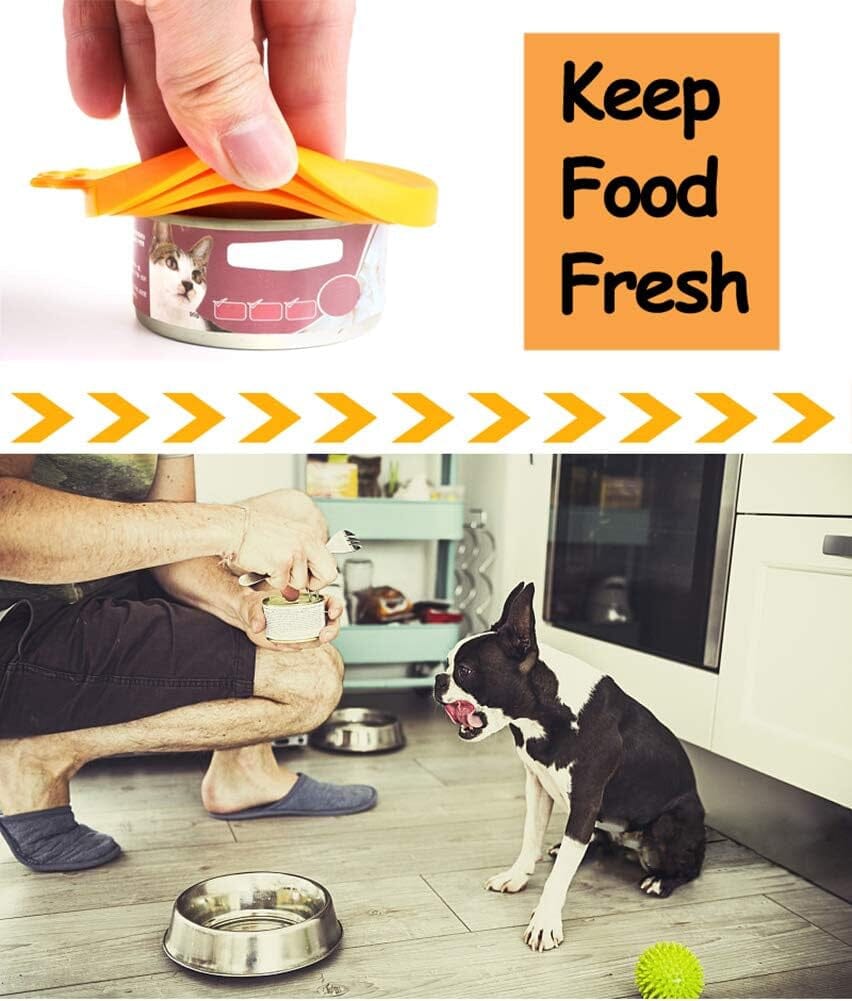 Pet Food Can Cover Silicone Can Lids for Dog and Cat Food(Universal Size,One Fit 3 Standard Size Food Cans),Multi-Colored The Wholesale Cove 