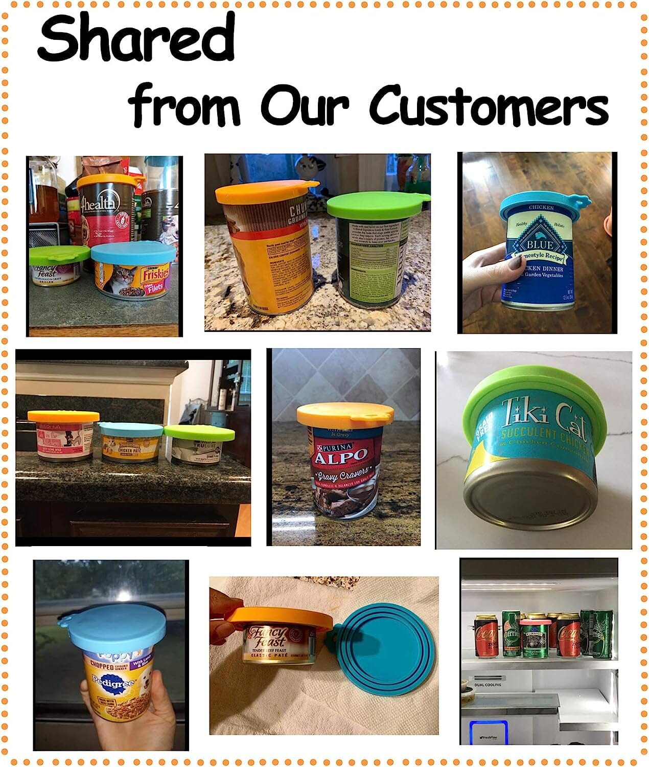 Pet Food Can Cover Silicone Can Lids for Dog and Cat Food(Universal Size,One Fit 3 Standard Size Food Cans),Multi-Colored The Wholesale Cove 