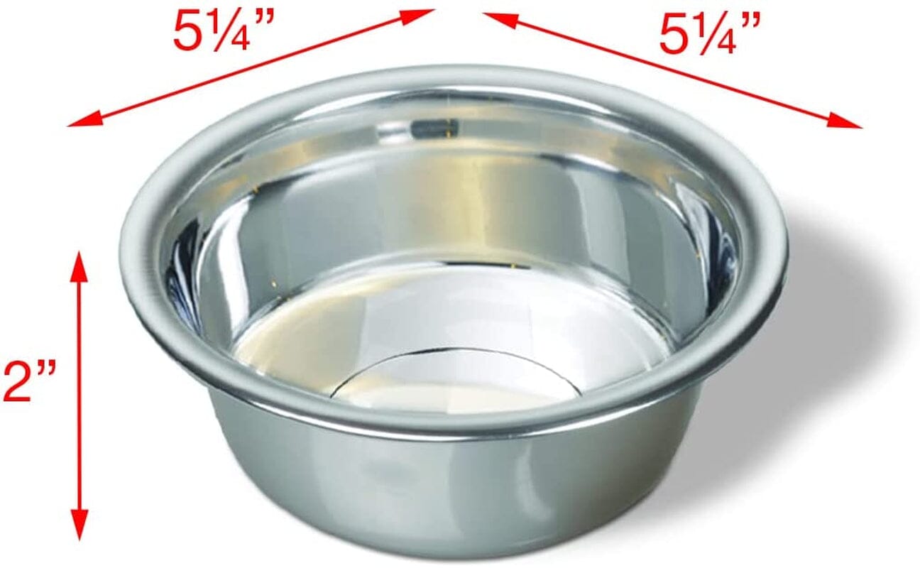 Pets Small Lightweight Stainless Steel Dog Bowl, 16 OZ Food and Water Dish The Wholesale Cove 