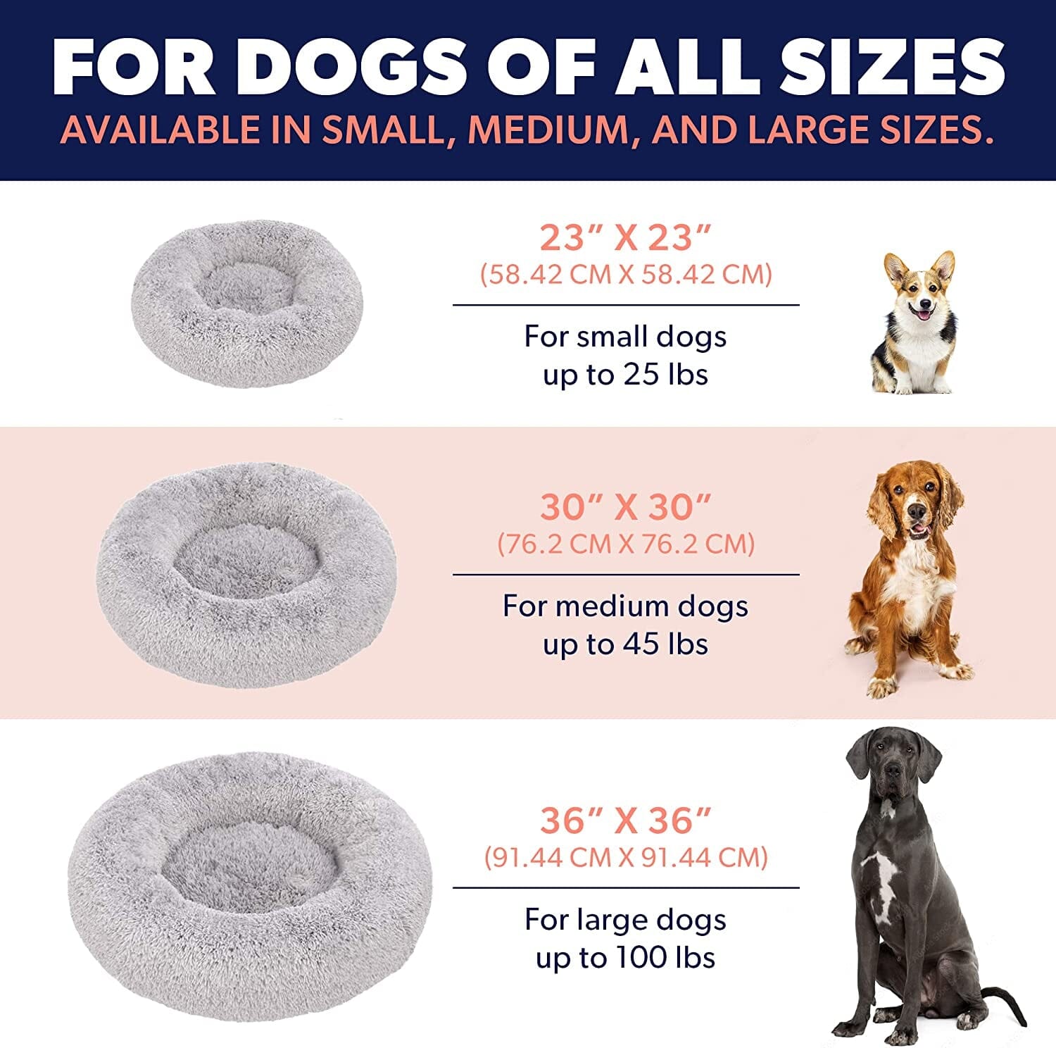 Plush Calming Dog Bed, Donut Dog Bed for Small Dogs, Medium & Large, anti Anxiety Dog Bed, Soft Fuzzy Calming Bed for Dogs & Cats, Comfy Cat Bed, Marshmallow Cuddler Nest Calming Pet Bed The Wholesale Cove 