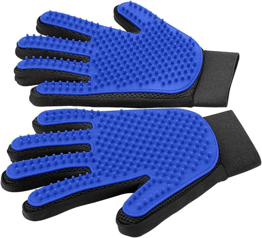 Upgrade Pet Grooming Gloves Cat Brushes Gloves for Gentle Shedding - Efficient Pets Hair Remover Mittens - Dog Washing Gloves for Long and Short Hair Dogs & Cats & Horses - 1 Pair (Blue) The Wholesale Cove 